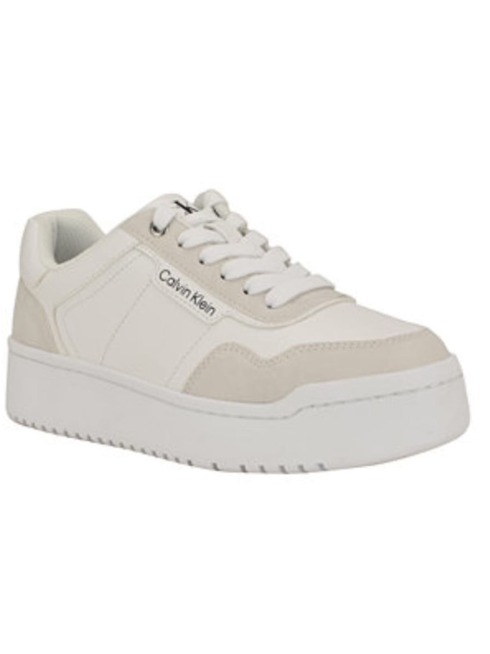 Calvin Klein Off-White and Cream Platform Sneaker